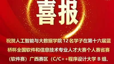我校人工智能与大数据学院学子  斩获区级一等奖并晋级国赛